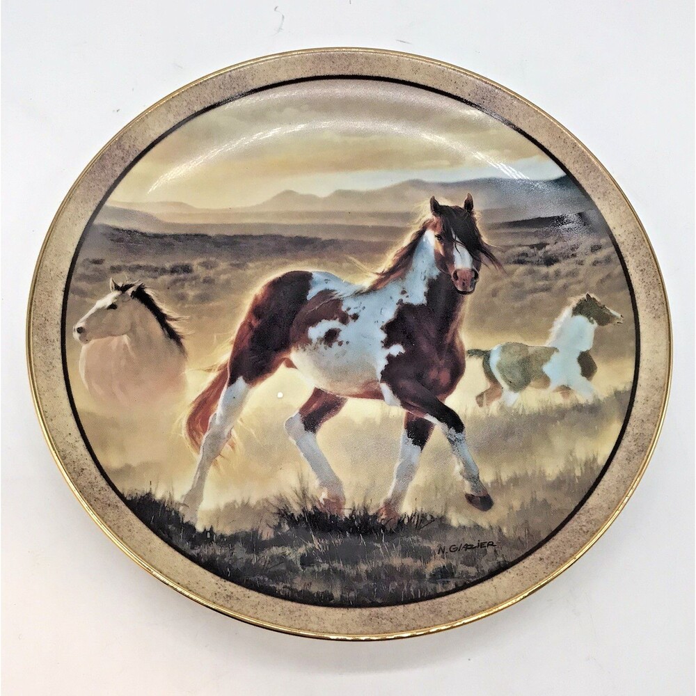 Danbury Mint Horse Plate A8158 Desert King Nancy Glazier Wild & Free Collection